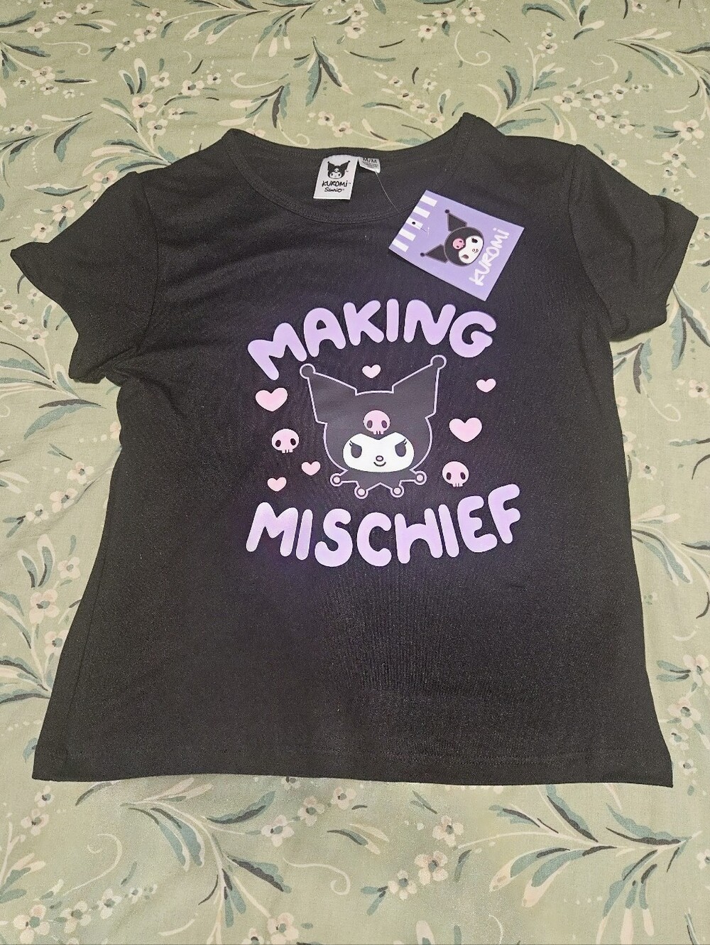 KUROMI "Making Mischief" Black Graphic Tee